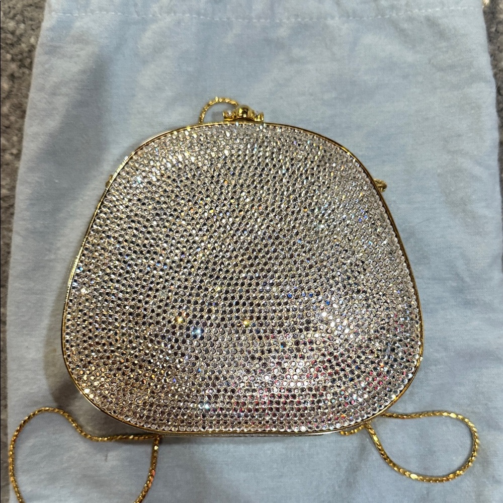 Vintage Judith Leiber Swarovski Crystal-Embellished Silver and Gold Clutch - Picture 8 of 8